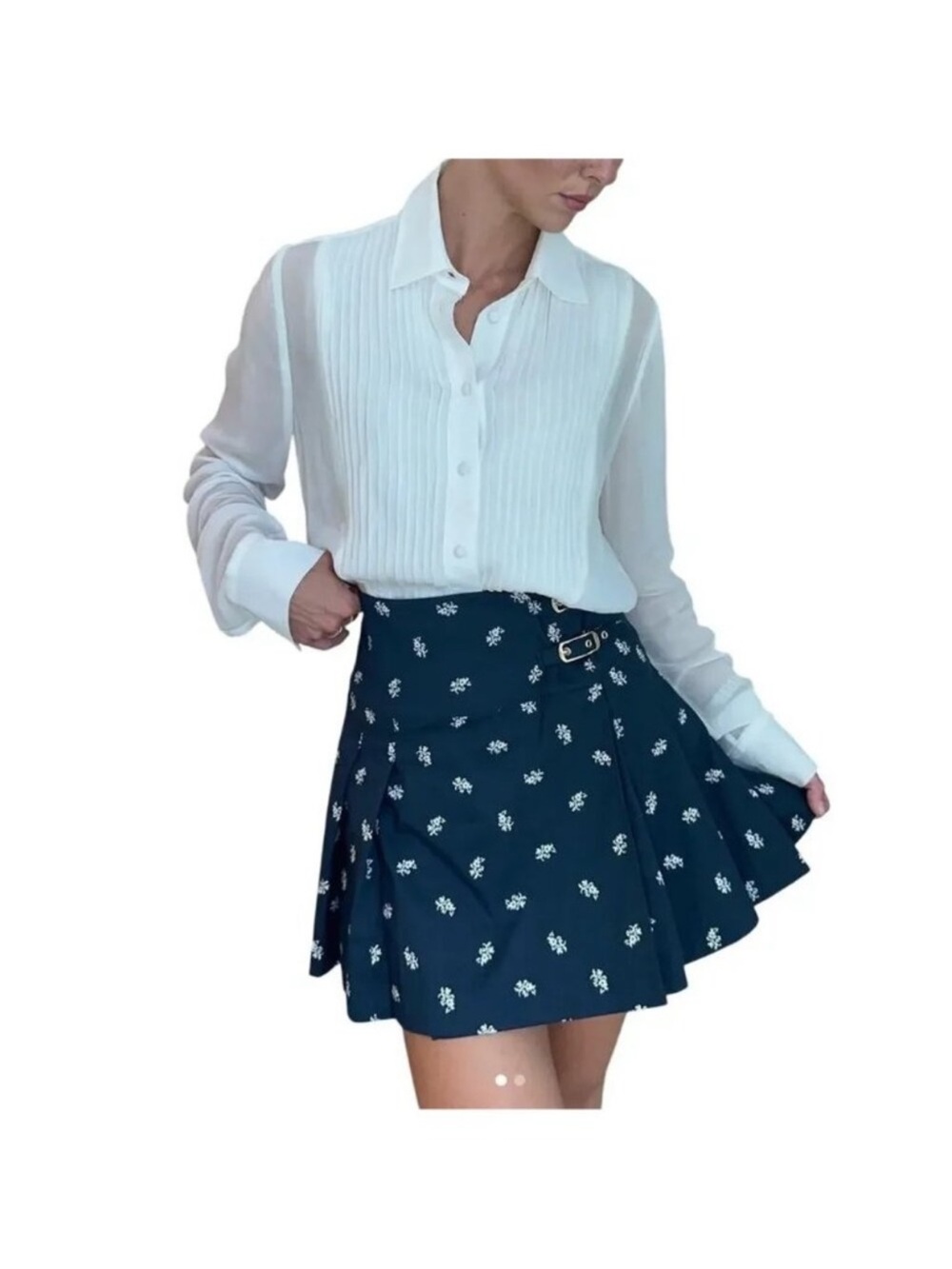 Hill House The Inola Skirt in Navy Autumn Paisley Jacquard Small